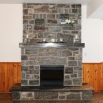 Elite Blue Granite fireplace mantle and hearth