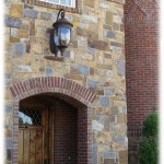 Rockwood Farmhouse Brown & Blue Squared entrance