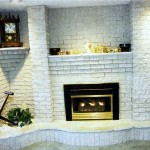 brick white fireplace