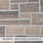 brown limestone ledgerock veneer closeup