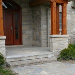Brown Limestone Rockfaced Step