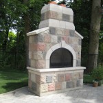 century brick outdoor fireplace patio