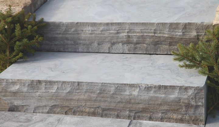 Charcoal Limestone Sandblasted Steps