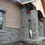 charcoal limestone tigerstripe ledgerock building front pillar