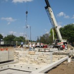 crane help at building waterfall