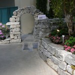 elite blue granite drystack wall and arch
