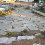 harvest gold limestone oversized flagstone top view