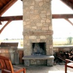 harvest gold limestone tumbled blend outdoor fireplace