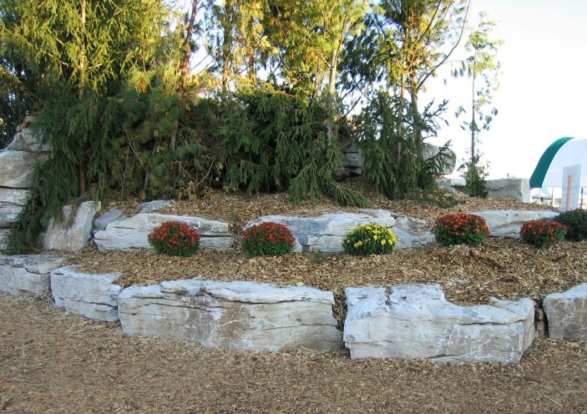 Natural Stone Flowerbed