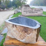 natural stone tub end view