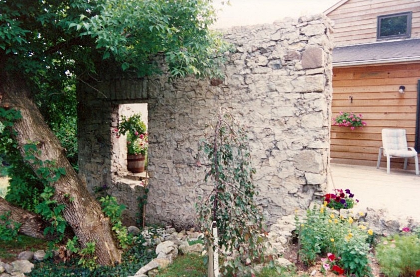 old mill ruins courtyard