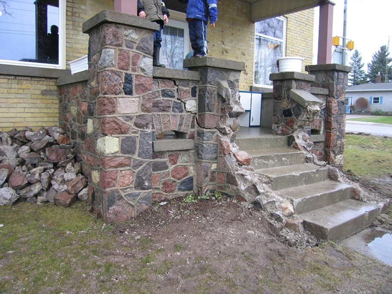 Fieldstone Porch Before Restoration
