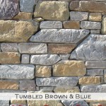 tumbled brown and blue